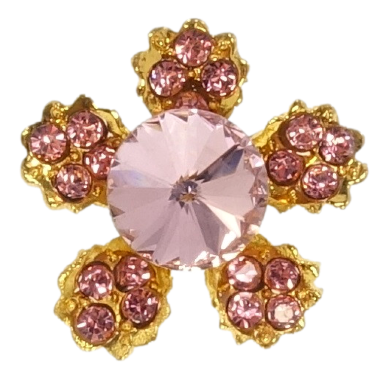 Брошка Квітка з рожевих страз фото №2 Брошка Квітка з рожевих страз фото №2