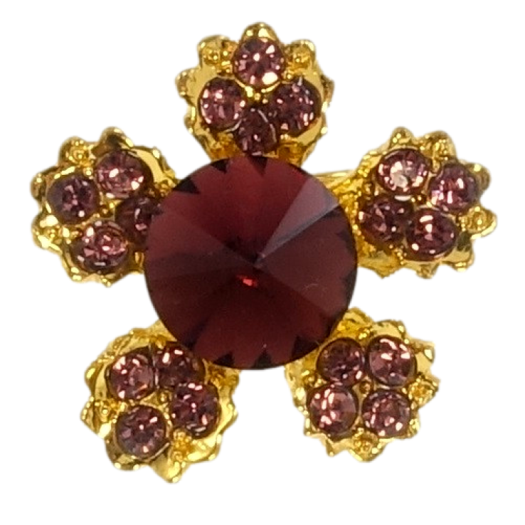 Брошка Квітка з бордових страз фото №4 Брошка Квітка з бордових страз фото №4