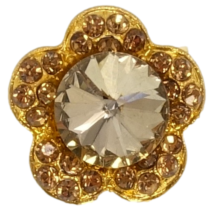 Брошка Квітка з коричневими стразами фото №23 Брошка Квітка з коричневими стразами фото №23