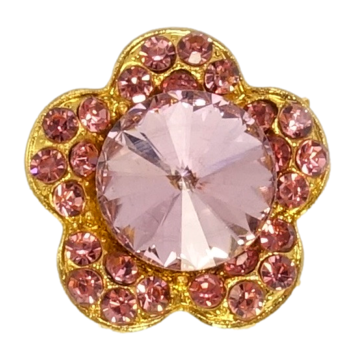 Брошка Квітка з рожевими стразами фото №5 Брошка Квітка з рожевими стразами фото №5