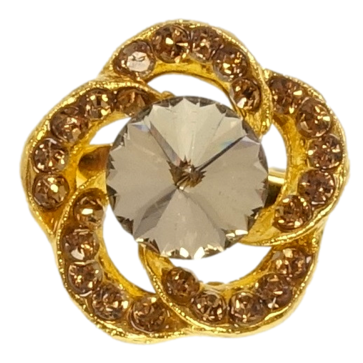 Брошка Квітка з коричневими стразами фото №21 Брошка Квітка з коричневими стразами фото №21