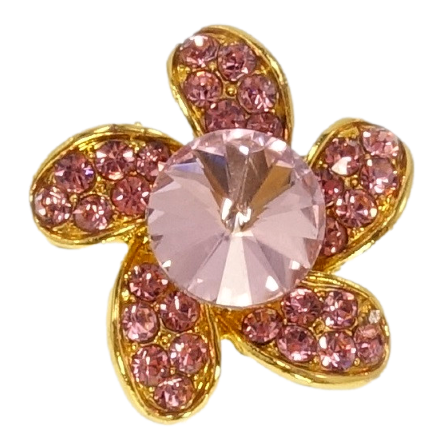 Брошь Цветок с розовыми стразами фото №1 Брошь Цветок с розовыми стразами фото №1