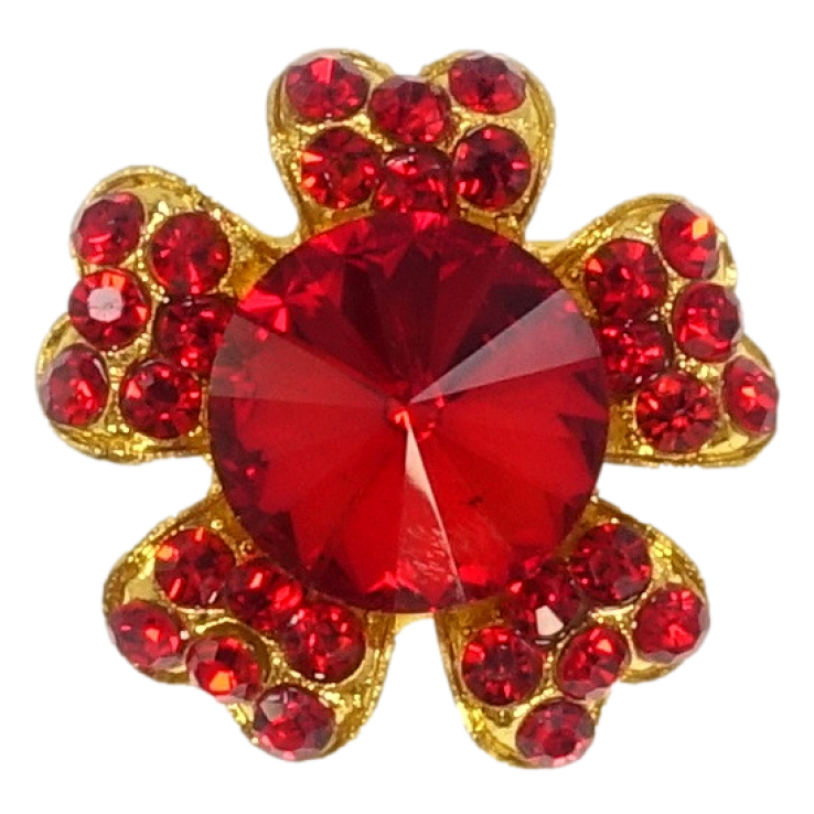 Брошка Квітка з червоними стразами фото №7 Брошка Квітка з червоними стразами фото №7