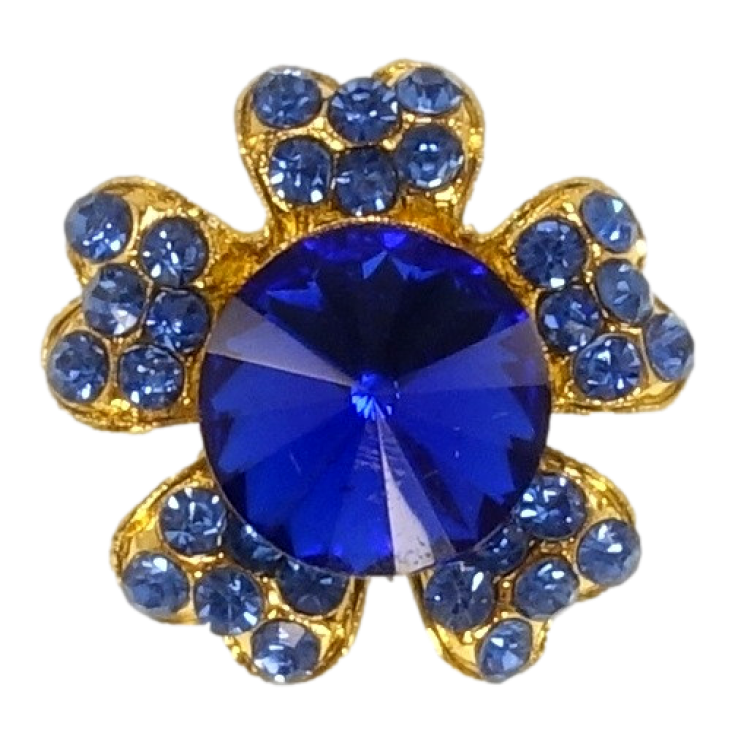 Брошка Квітка з синіми стразами фото №13 Брошка Квітка з синіми стразами фото №13