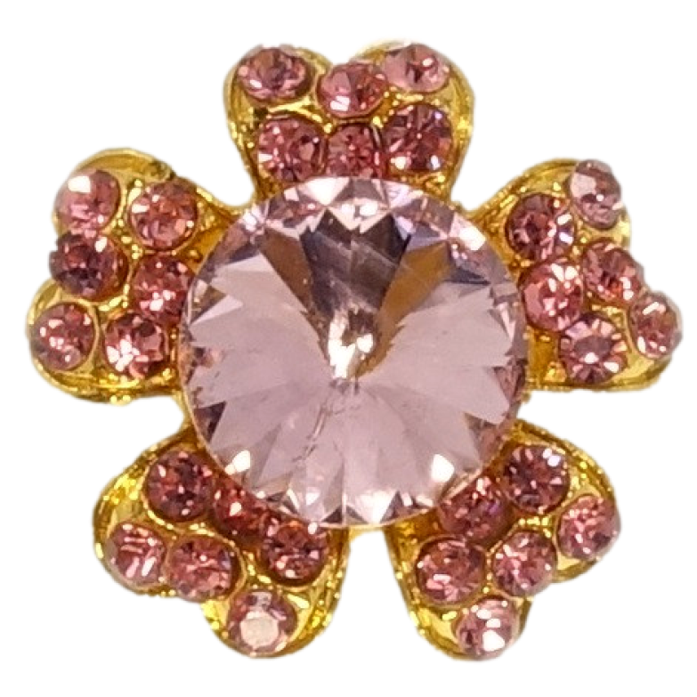 Брошь Цветок с розовыми стразами фото №1 Брошь Цветок с розовыми стразами фото №1