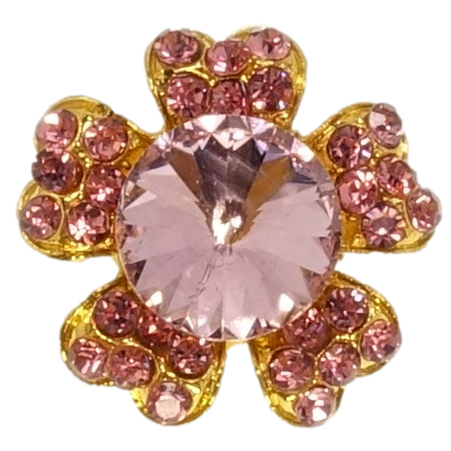 Брошка Квітка з рожевими стразами фото №1 Брошка Квітка з рожевими стразами фото №1