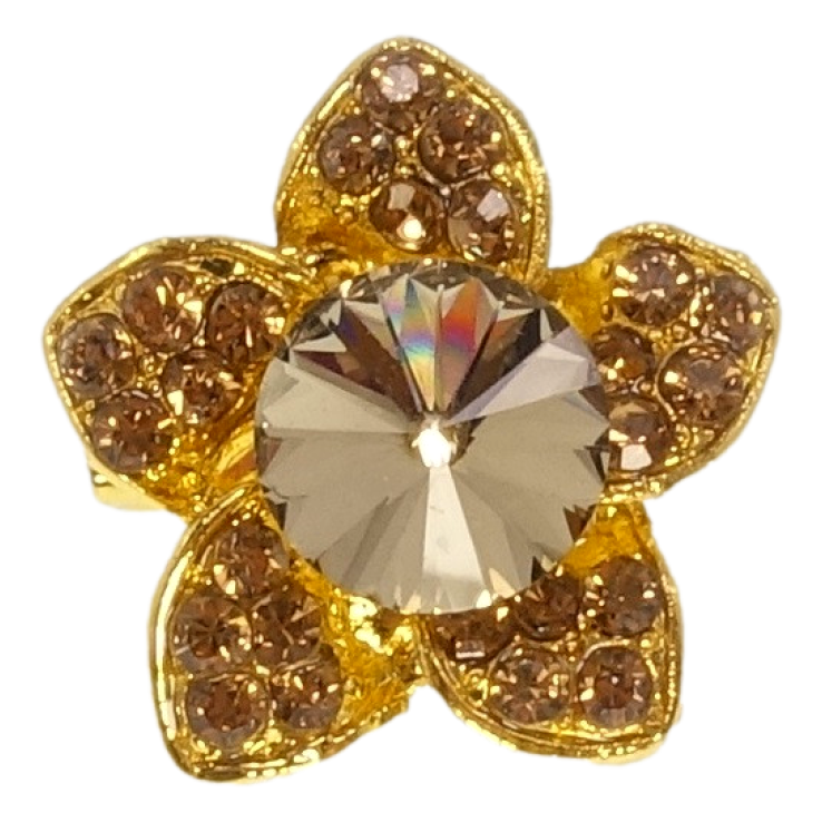 Брошка Квітка з коричневими стразами фото №8 Брошка Квітка з коричневими стразами фото №8