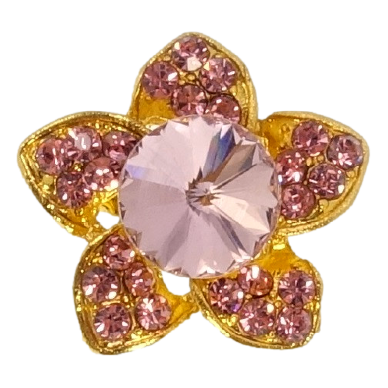 Брошка Квітка з рожевими стразами фото №2 Брошка Квітка з рожевими стразами фото №2