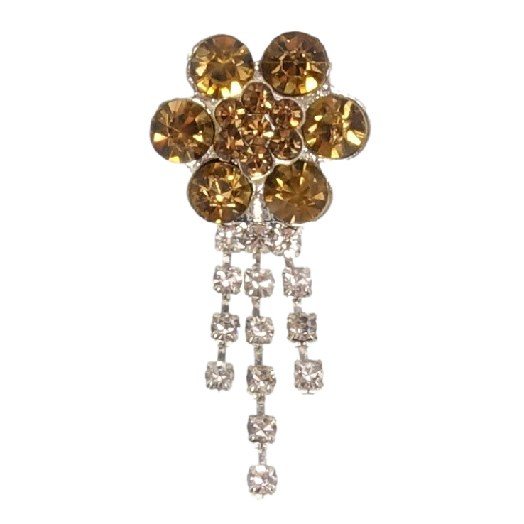 Брошка Квітка з коричневими стразами з підвісками фото №20 Брошка Квітка з коричневими стразами з підвісками фото №20