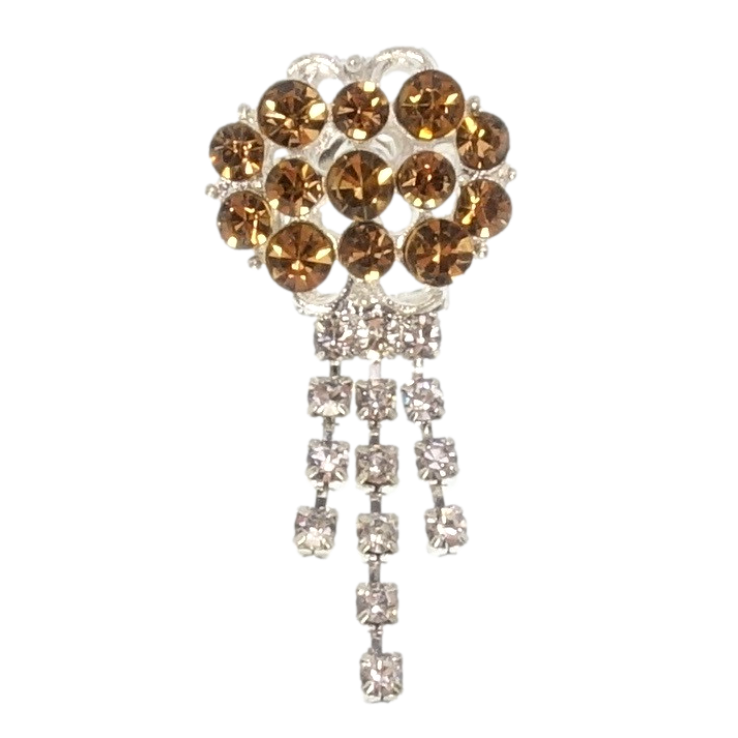 Брошка Овал з коричневими стразами та підвісками фото №16 Брошка Овал з коричневими стразами та підвісками фото №16