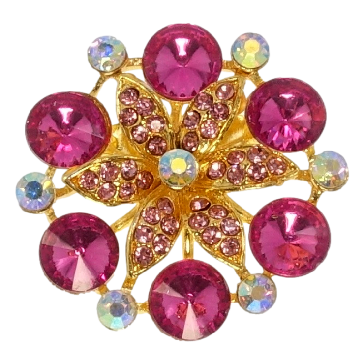 Брошка Квітка з рожевими стразами фото №16 Брошка Квітка з рожевими стразами фото №16