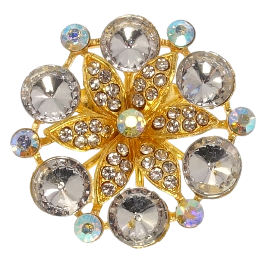 Брошка Квітка зі стразами фото №1 Брошка Квітка зі стразами фото №1