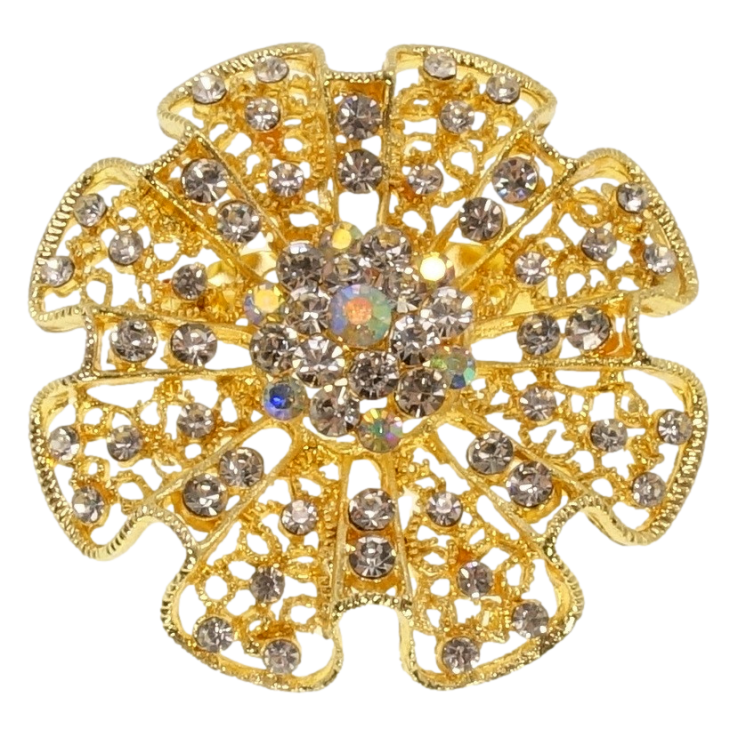 Брошка Ажурна квітка зі стразами фото №17 Брошка Ажурна квітка зі стразами фото №17