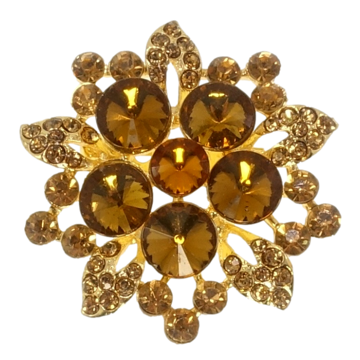 Брошка Квітка з коричневими стразами фото №25 Брошка Квітка з коричневими стразами фото №25
