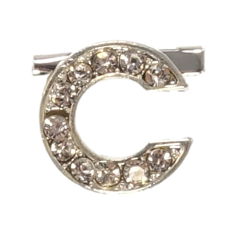Брошка Літера С із стразами фото №1