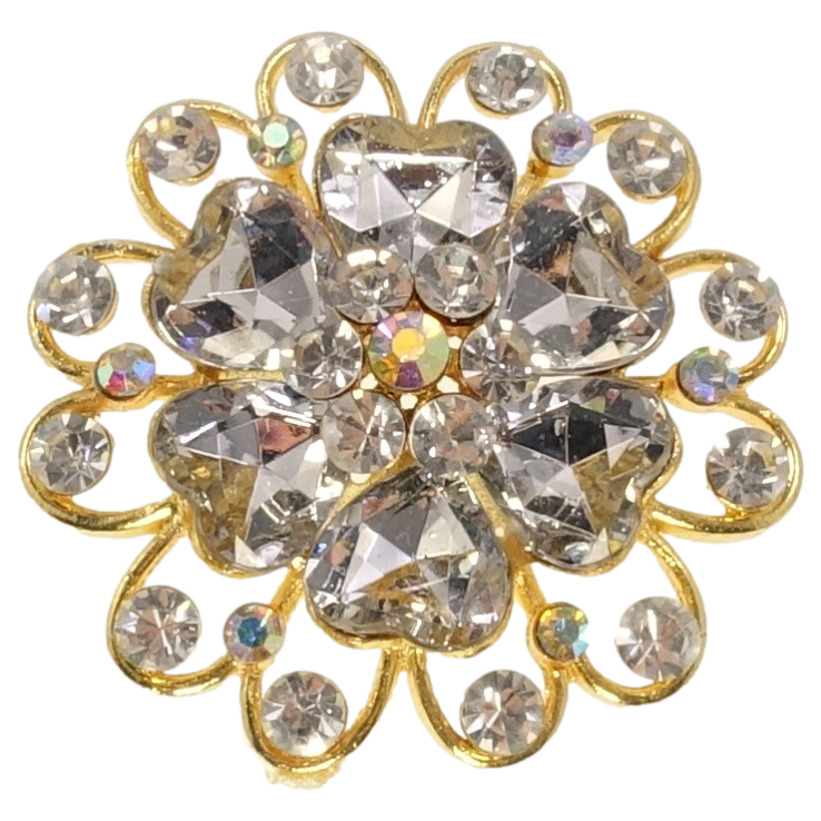 Брошка Квітка зі стразами фото №9