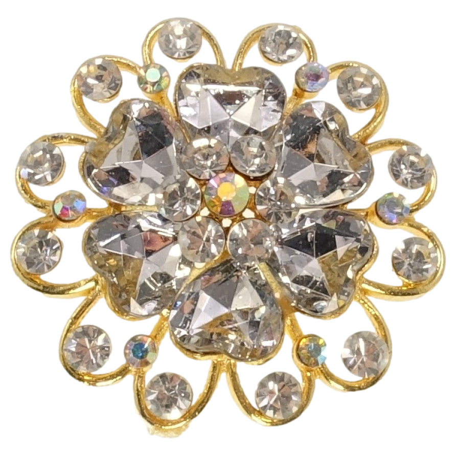 Брошка Квітка зі стразами фото №1 Брошка Квітка зі стразами фото №1