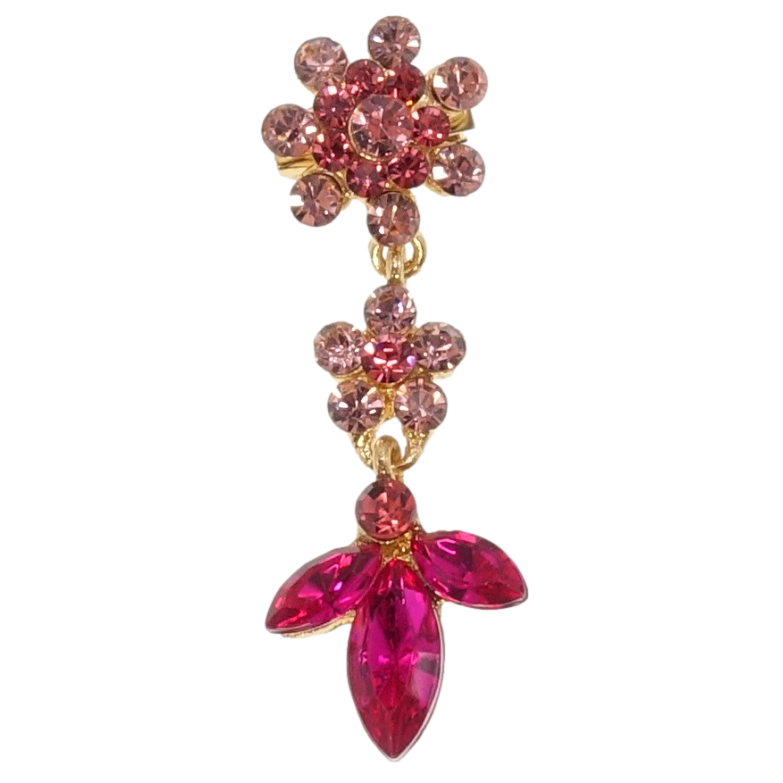 Брошка Квіточки з рожевих страз фото №1 Брошка Квіточки з рожевих страз фото №1