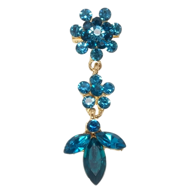 Брошка Квіточки з бірюзових страз фото №20 Брошка Квіточки з бірюзових страз фото №20