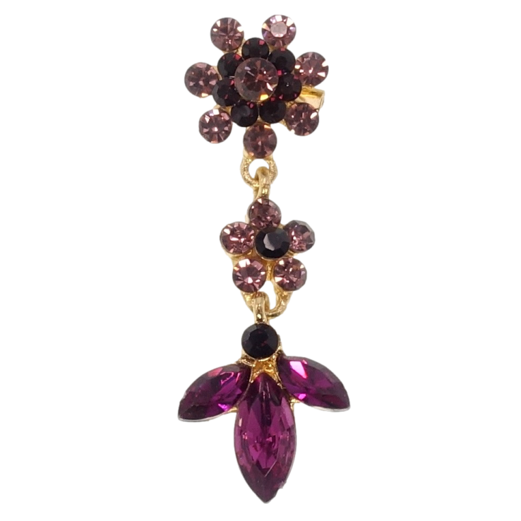 Брошка Квіточки з бордових страз фото №18 Брошка Квіточки з бордових страз фото №18