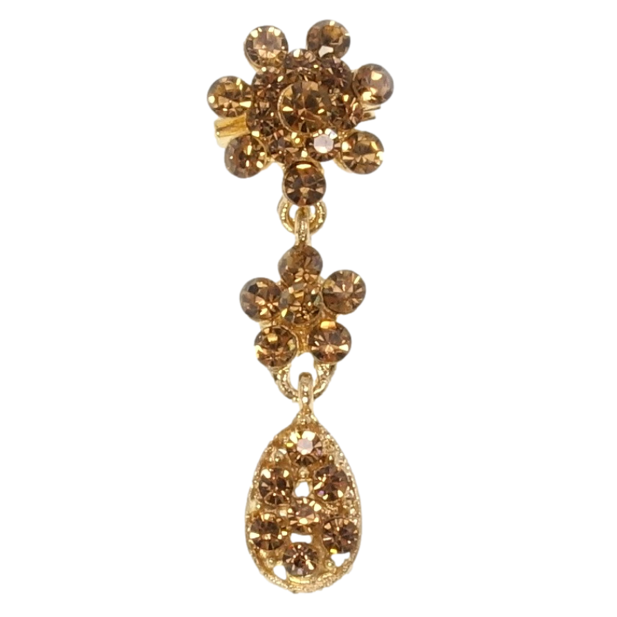 Брошка Квіточки із золотистих страз фото №1