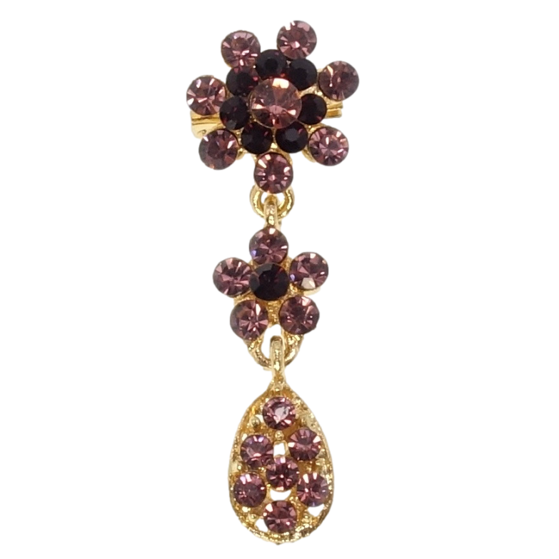 Брошка Квіточки з бордових страз фото №1 Брошка Квіточки з бордових страз фото №1