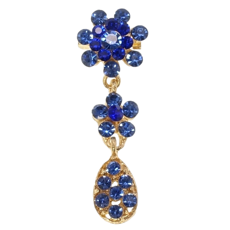 Брошка Квіточки із синіх страз фото №1 Брошка Квіточки із синіх страз фото №1