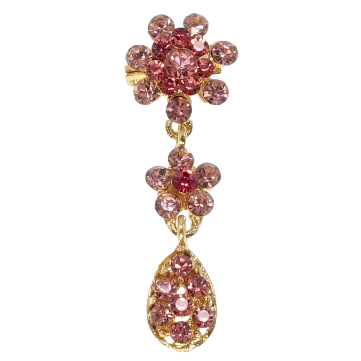 Брошка Квіточки з рожевих страз фото №9 Брошка Квіточки з рожевих страз фото №9