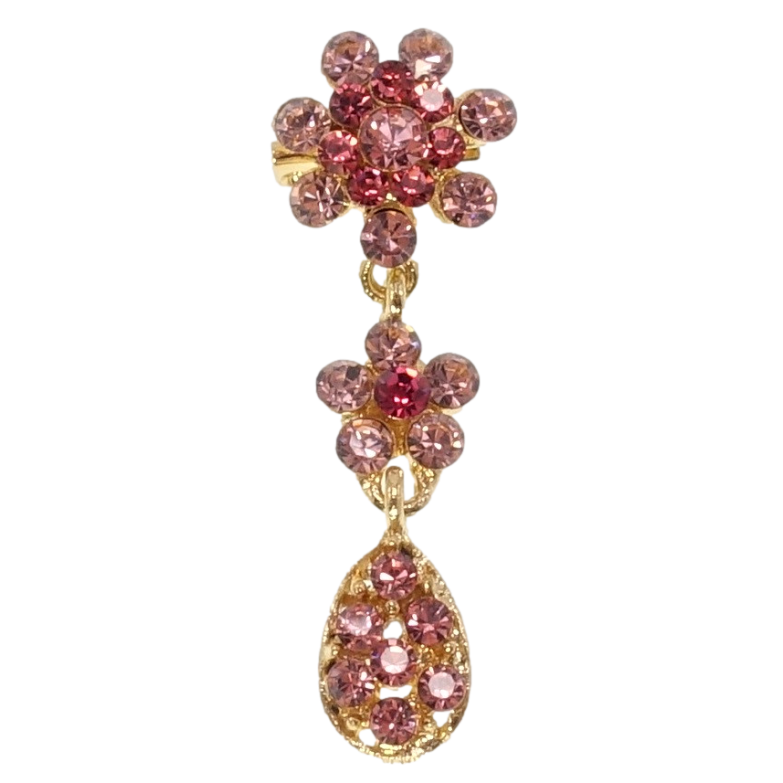 Брошка Квіточки з рожевих страз фото №1 Брошка Квіточки з рожевих страз фото №1