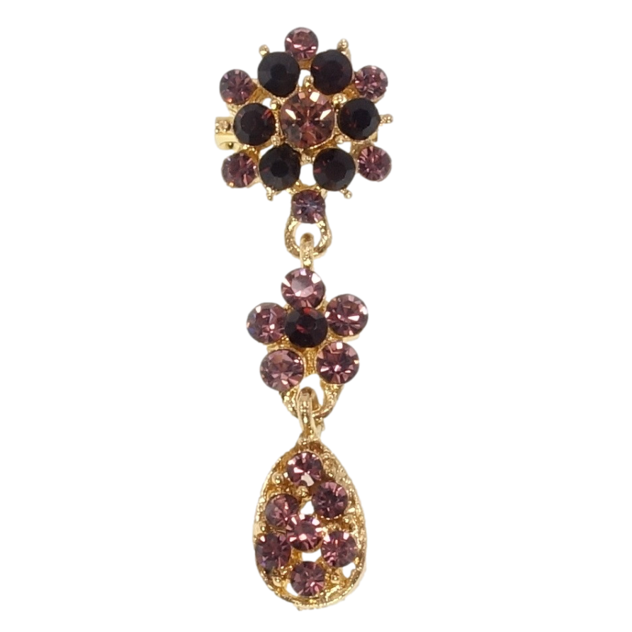 Брошка Квіточки з бордових страз фото №1 Брошка Квіточки з бордових страз фото №1