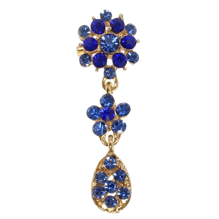 Брошка Квіточки із синіх страз фото №9 Брошка Квіточки із синіх страз фото №9