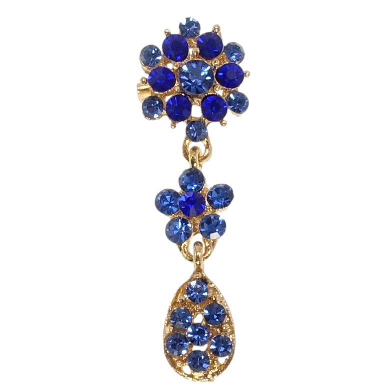 Брошка Квіточки із синіх страз фото №15