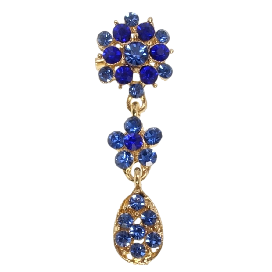 Брошь Цветочки из синих страз фото №1 Брошь Цветочки из синих страз фото №1