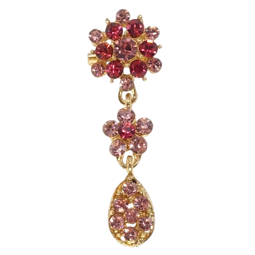 Брошь Цветочки из розовых страз фото №1 Брошь Цветочки из розовых страз фото №1