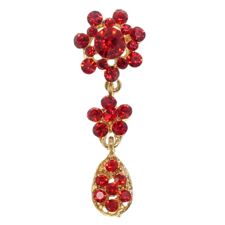 Брошка Квіточки з червоних страз фото №2 Брошка Квіточки з червоних страз фото №2