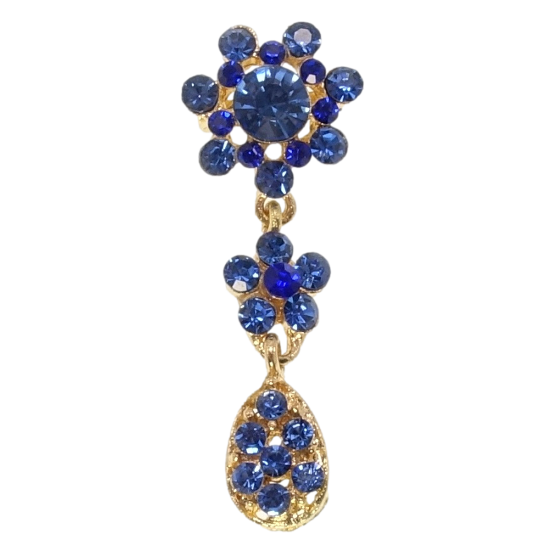 Брошка Квіточки із синіх страз фото №1