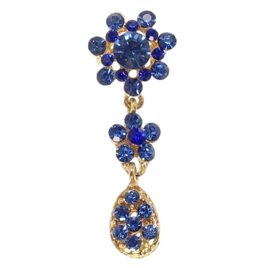 Брошка Квіточки із синіх страз фото №1