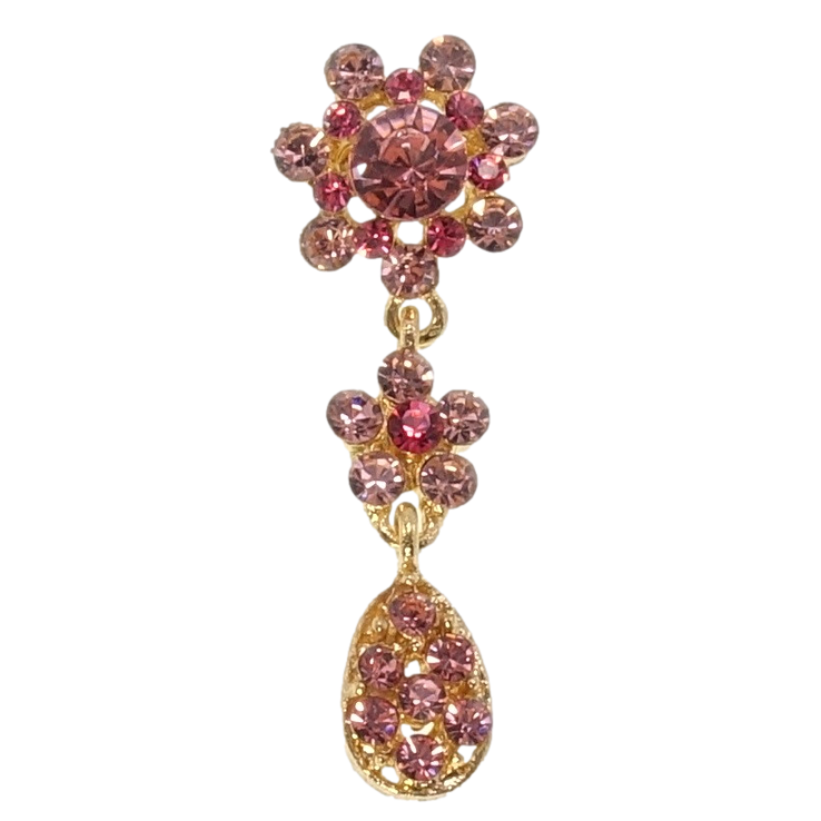 Брошка Квіточки з рожевих страз фото №11 Брошка Квіточки з рожевих страз фото №11