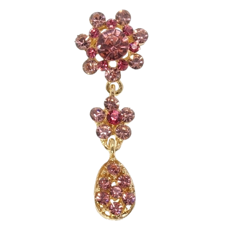 Брошка Квіточки з рожевих страз фото №1 Брошка Квіточки з рожевих страз фото №1