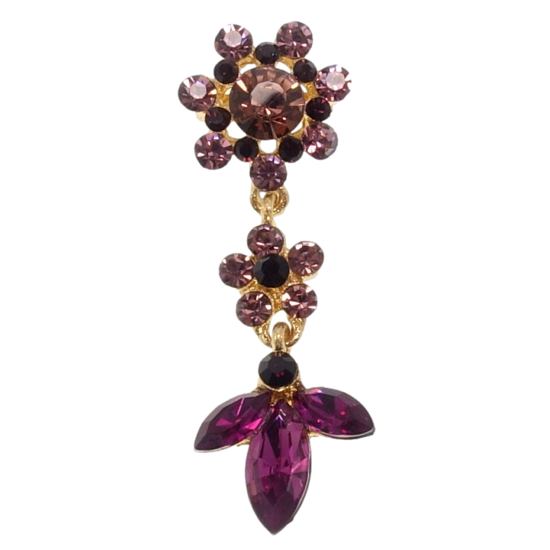 Брошка Квіточки з бордових страз фото №1 Брошка Квіточки з бордових страз фото №1