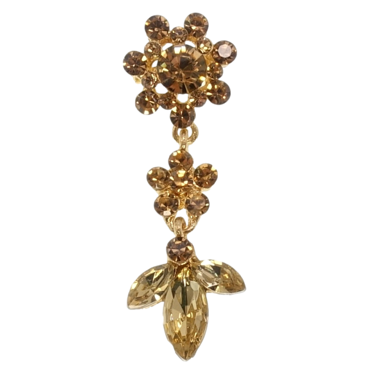 Брошка Квіточки із золотистих страз фото №5 Брошка Квіточки із золотистих страз фото №5