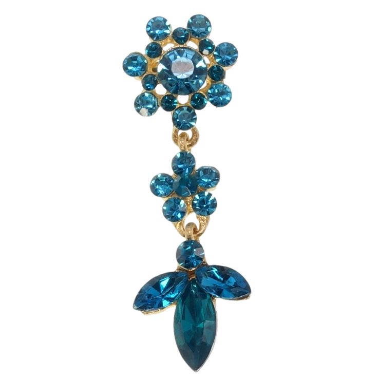 Брошка Квіточки з бірюзових страз фото №22 Брошка Квіточки з бірюзових страз фото №22