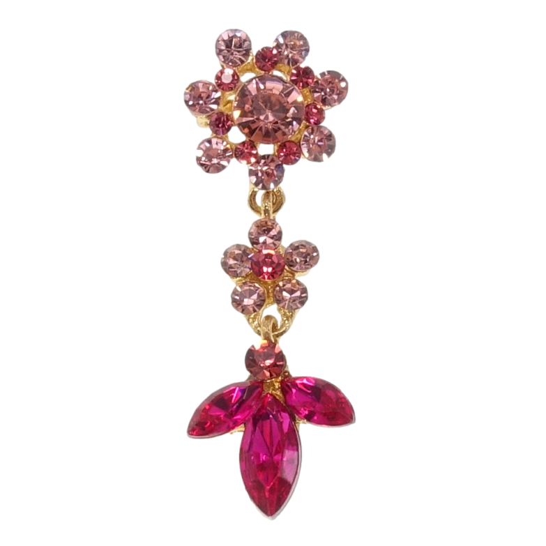 Брошка Квіточки з рожевих страз фото №2 Брошка Квіточки з рожевих страз фото №2