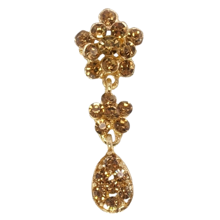 Брошка Квіточки із золотистих страз фото №6 Брошка Квіточки із золотистих страз фото №6