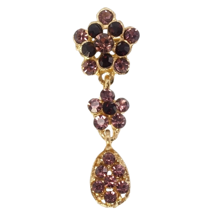 Брошка Квіточки з бордових страз фото №19 Брошка Квіточки з бордових страз фото №19