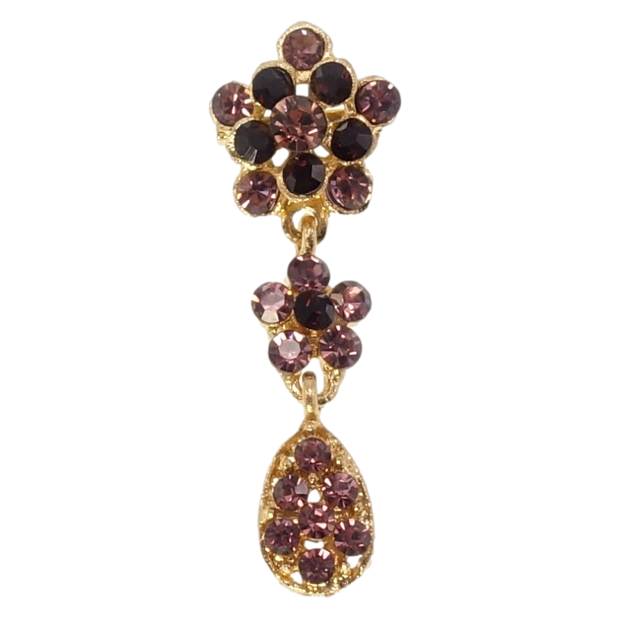 Брошка Квіточки з бордових страз фото №1 Брошка Квіточки з бордових страз фото №1