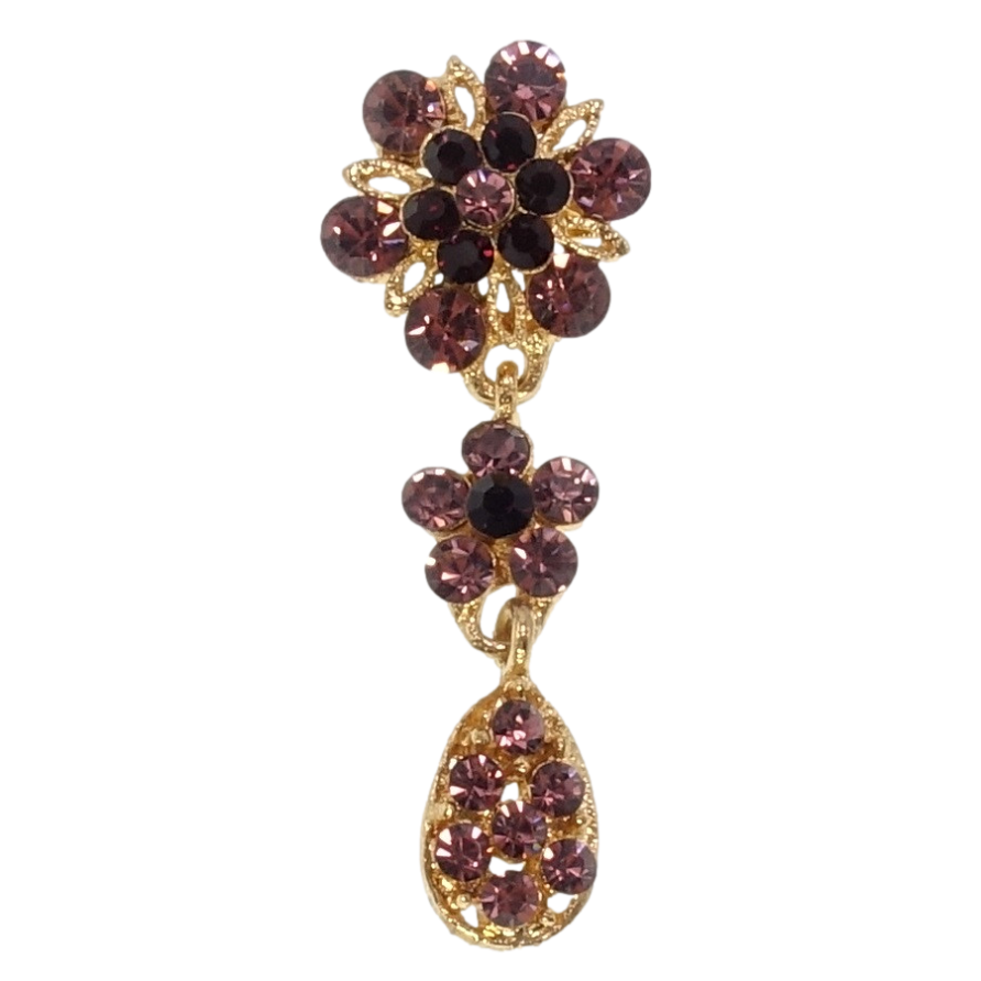 Брошка Квіточки з бордових страз фото №1 Брошка Квіточки з бордових страз фото №1