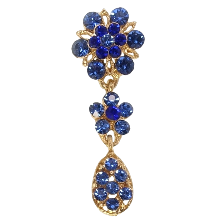 Брошка Квіточки із синіх страз фото №5 Брошка Квіточки із синіх страз фото №5