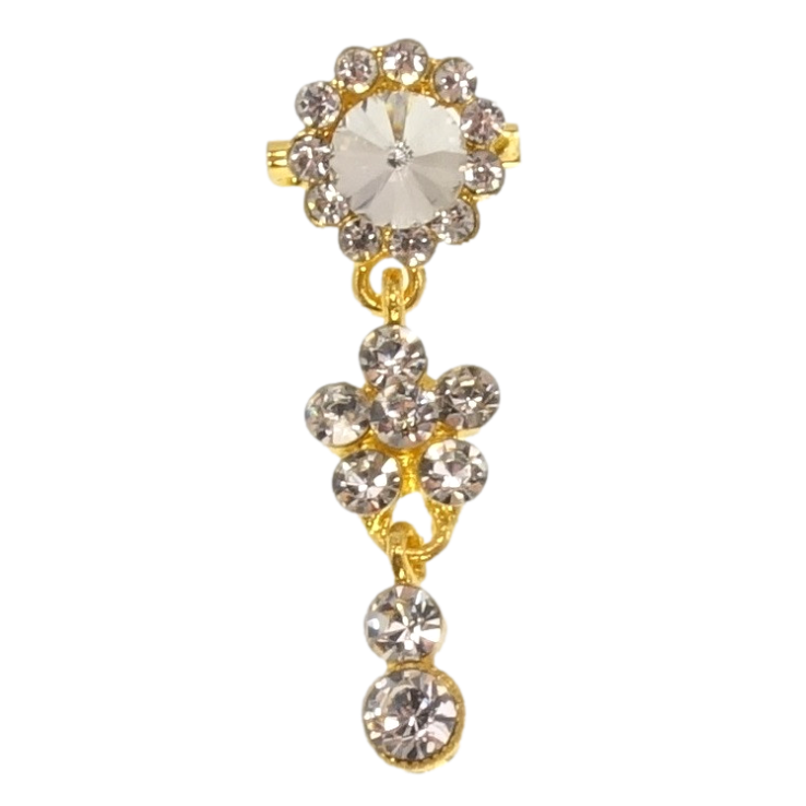 Брошка Кристальні квіточки підвіски зі страз фото №5