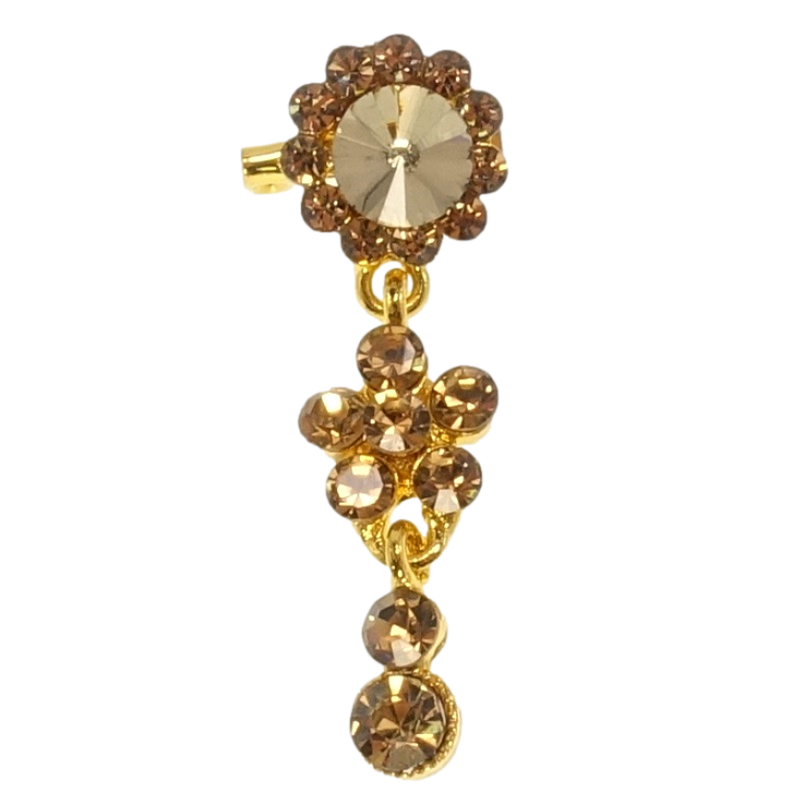 Брошь Кристальные цветочки подвески из коричневых страз фото №14